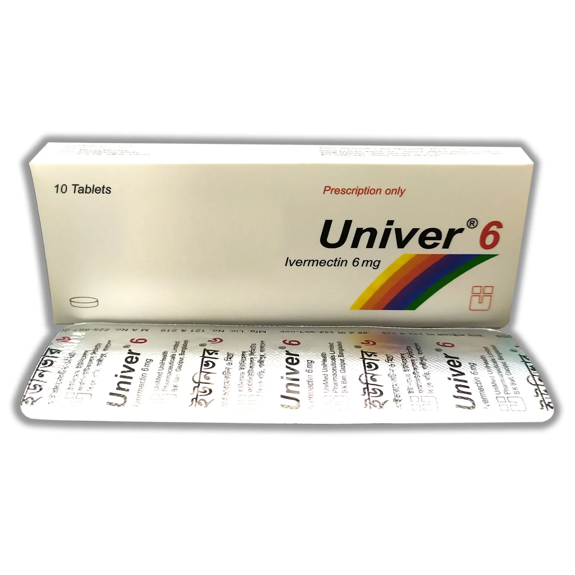 Pack Image: Univer 6 mg Tablet (1 x 10)