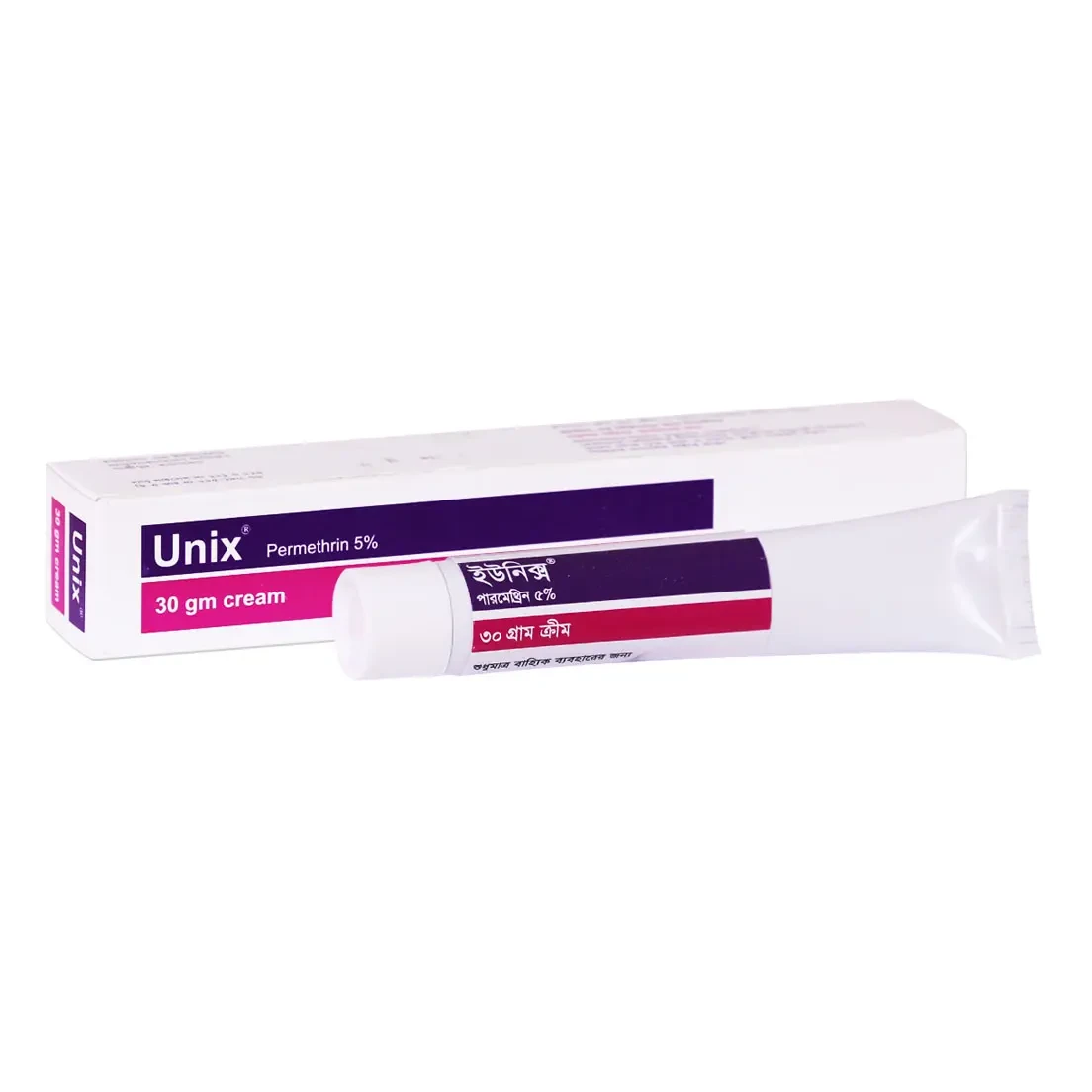 Pack Image: Unix 5% w Cream (30 gm tube)