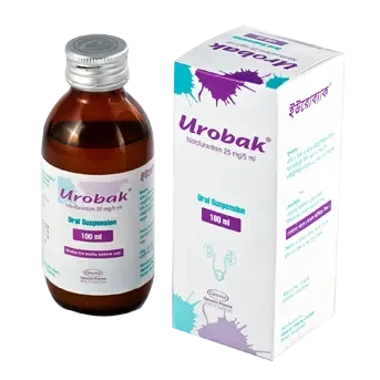 Pack Image: Urobak 25 mg Suspension (100 ml bottle)