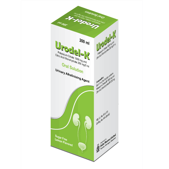 Pack Image: Urodel-K (1500 mg Oral Solution (200 ml bottle)