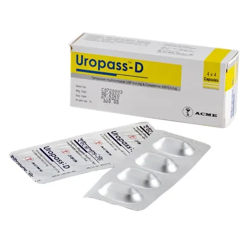 Pack Image: Uropass-D 0.4 mg Capsule (4 x 4)