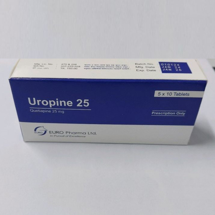 Pack Image: Uropine 25 mg Tablet (5 x 10)