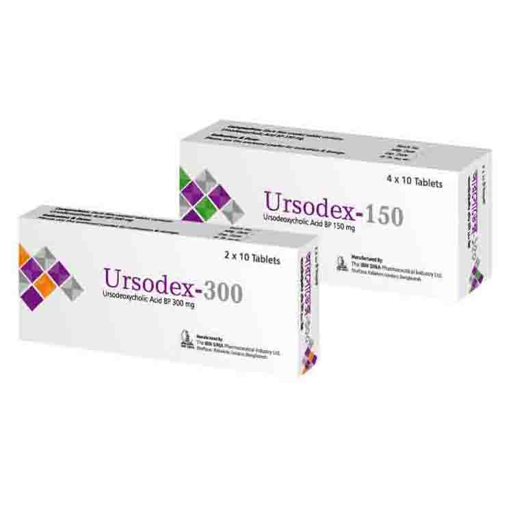 Pack Image: Ursodex 300 mg Tablet (2 x 10)