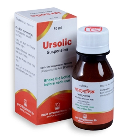 Pack Image: Ursolic 250 mg Suspension (50 ml bottle)