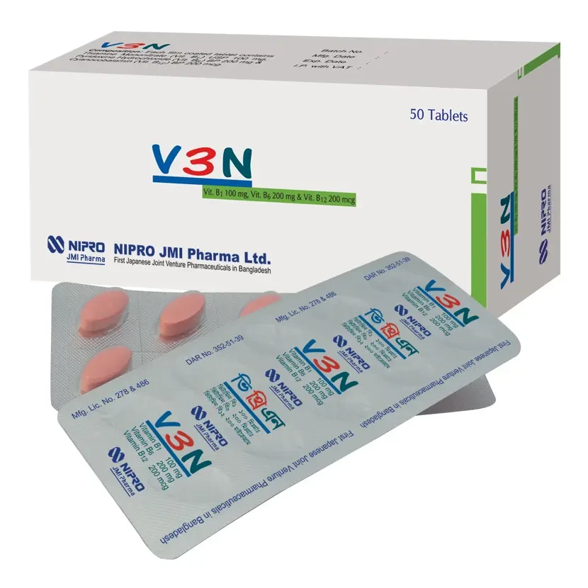 Pack Image: V3N 100 mg Tablet (5 x 10)