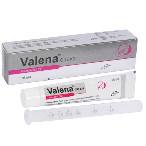 Pack Image: Valena 0.01% Vaginal Cream (16 gm tube)