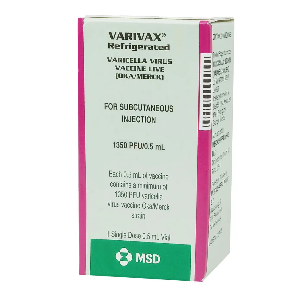 Pack Image: Varivax 0.5 ml Injection (0.5 ml vial)