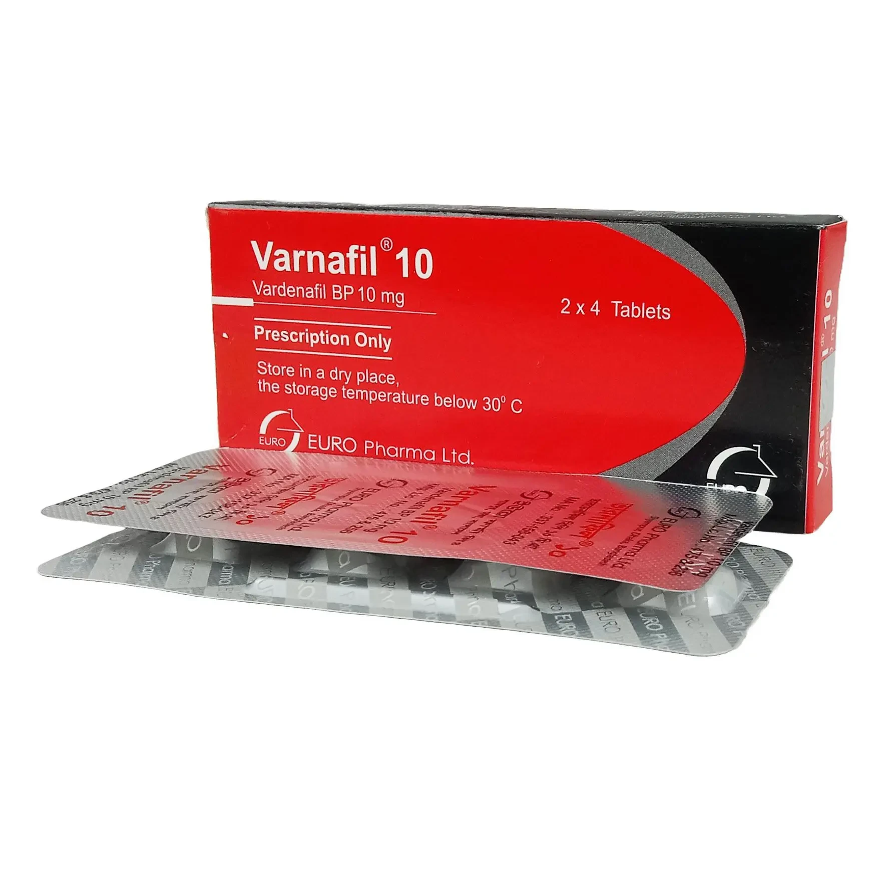 Pack Image: Varnafil 10 mg Tablet (2 x 4)