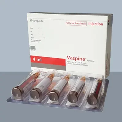 Pack Image: Vaspine 0.5% 8% Injection (4 ml ampoule)
