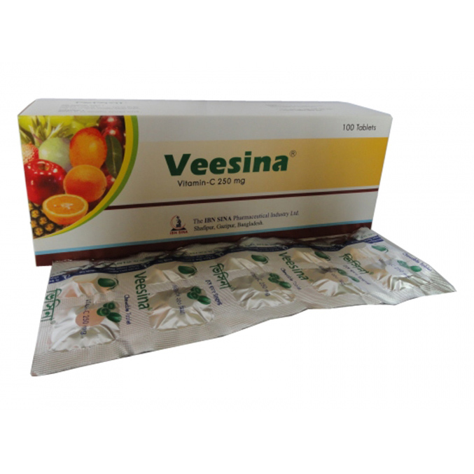 Pack Image: Veesina 250 mg Chewable Tablet (10 x 10)