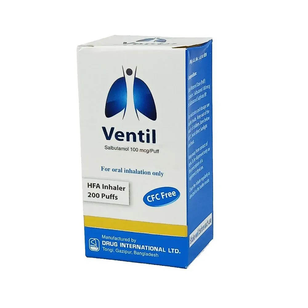 Pack Image: Ventil 100 mcg Inhaler (200 metered doses)