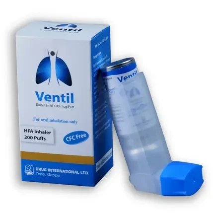 Pack Image: Ventil 100 mcg Inhaler (200 metered doses)