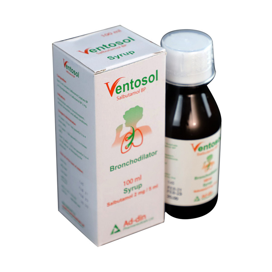 Pack Image: Ventosol 2 mg Syrup (100 ml bottle)