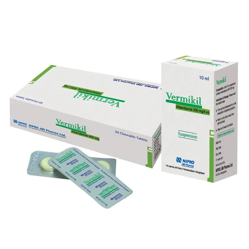 Pack Image: Vermikil 400 mg Chewable Tablet (25 x 2)