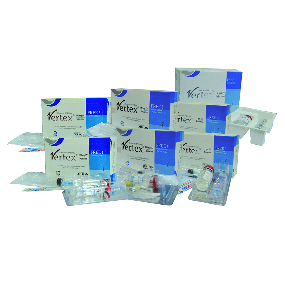 Pack Image: Vertex 2 gm Injection (2 gm vial)