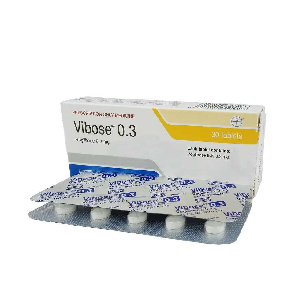 Pack Image: Vibose 0.3 mg Tablet (3 x 10)