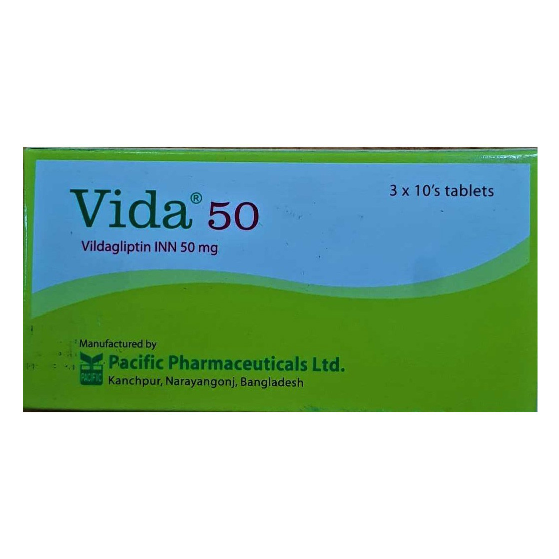 Pack Image: Vida 50 mg Tablet (3 x 10)
