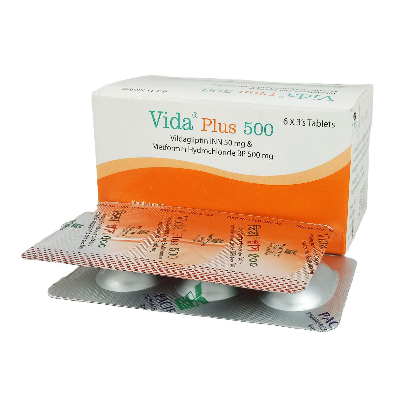 Pack Image: Vida Plus 50 mg Tablet (6 x 3)