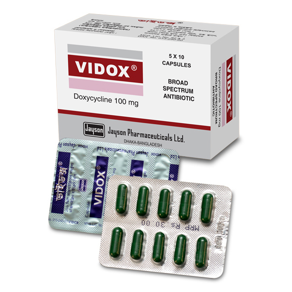 Pack Image: Vidox 100 mg Capsule (5 x 10)