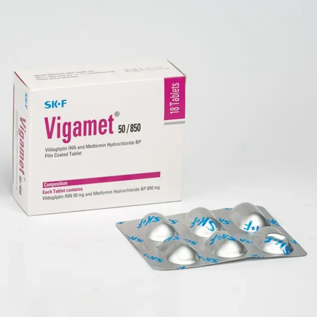 Pack Image: Vigamet 50 mg Tablet (3 x 6)