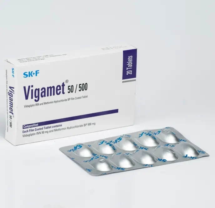 Pack Image: Vigamet 50 mg Tablet (2 x 10)