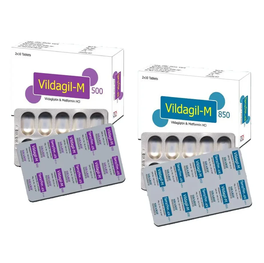 Pack Image: Vildagil-M 50 mg Tablet (2 x 10)
