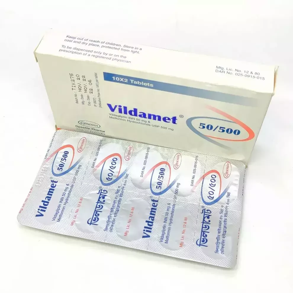 Pack Image: Vildamet 50 mg Tablet (2 x 10)