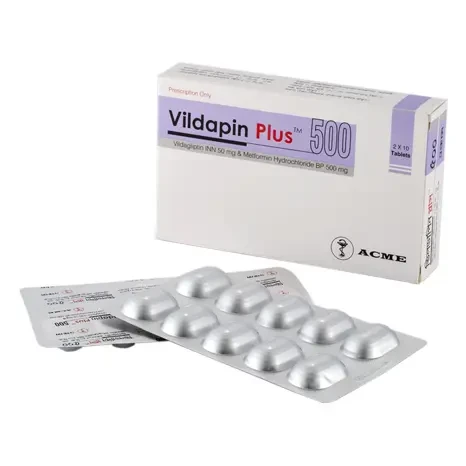 Pack Image: Vildapin Plus 50 mg Tablet (3 x 10)