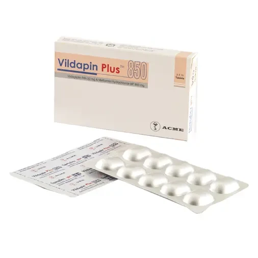 Pack Image: Vildapin Plus 50 mg Tablet (3 x 10)