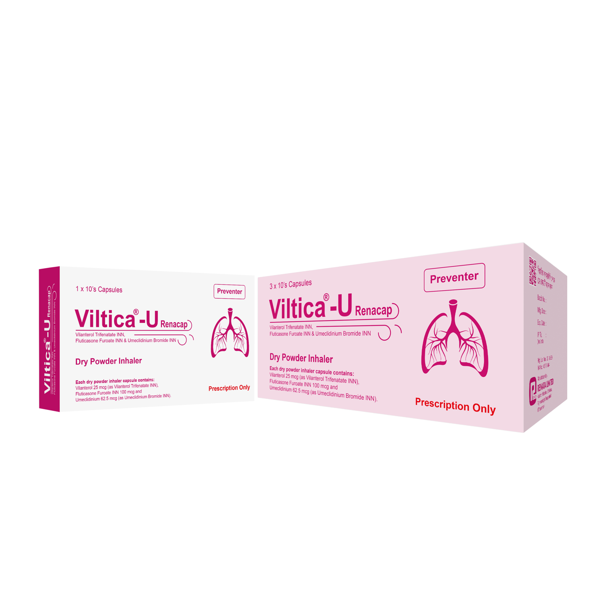 Pack Image: Viltica-U 25 mcg Inhalation Capsule (1 x 10)