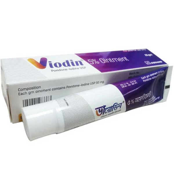 Pack Image: Viodin 5% w Ointment (25 gm tube)