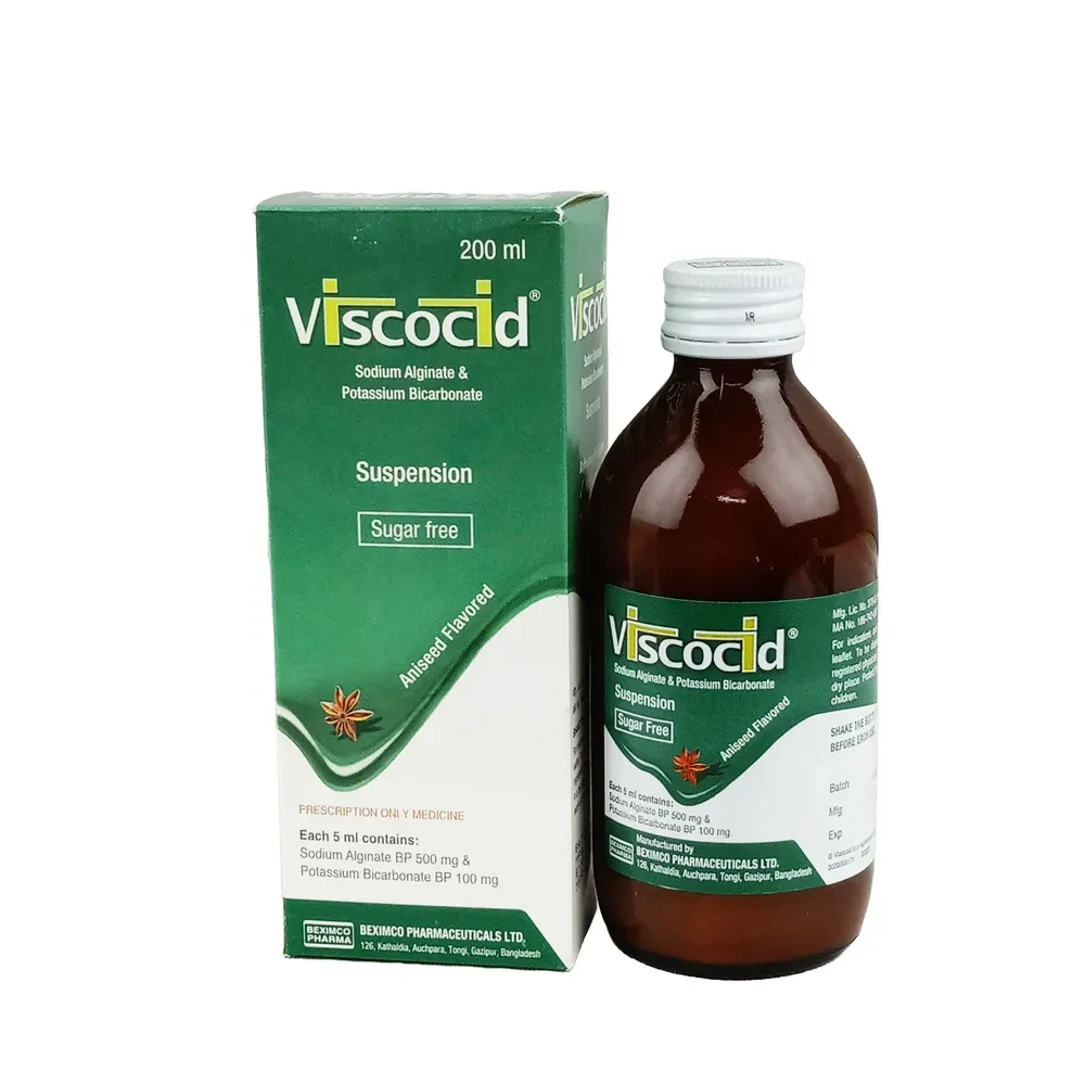 Pack Image: Viscocid (500 mg Suspension (200 ml bottle)