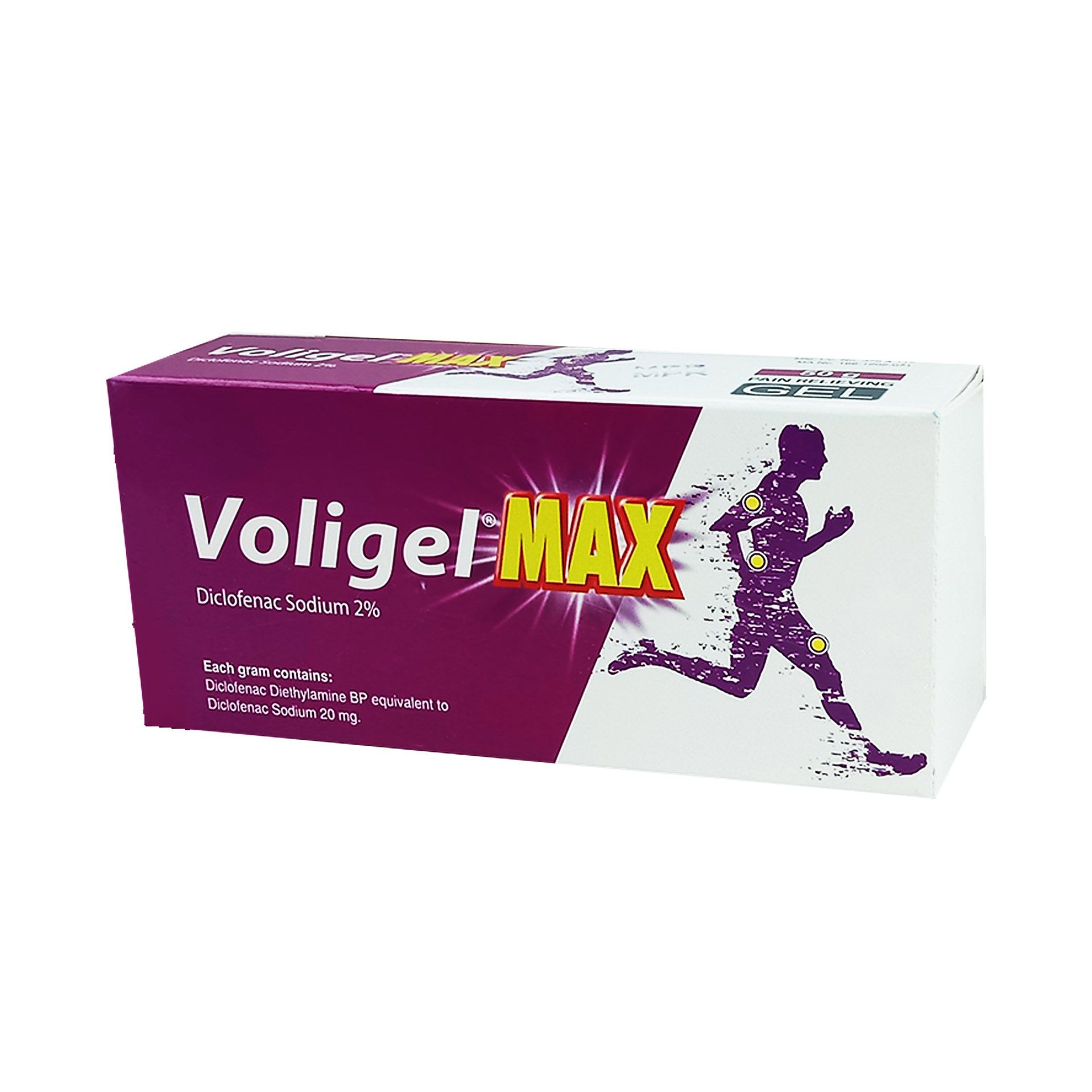Pack Image: Voligel Max 2% w Gel (50 gm tube)
