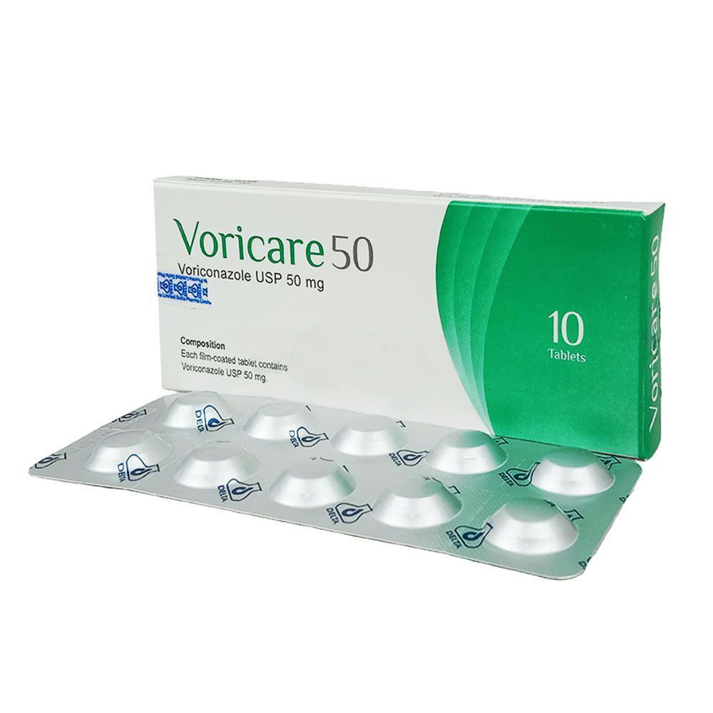 Pack Image: Voricare 50 mg Tablet (1 x 10)