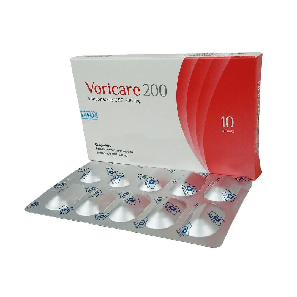 Pack Image: Voricare 200 mg Tablet (1 x 10)