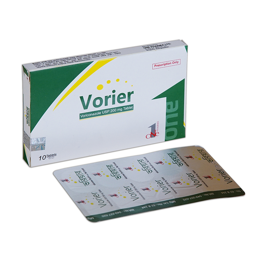 Pack Image: Vorier 200 mg Tablet (1 x 10)
