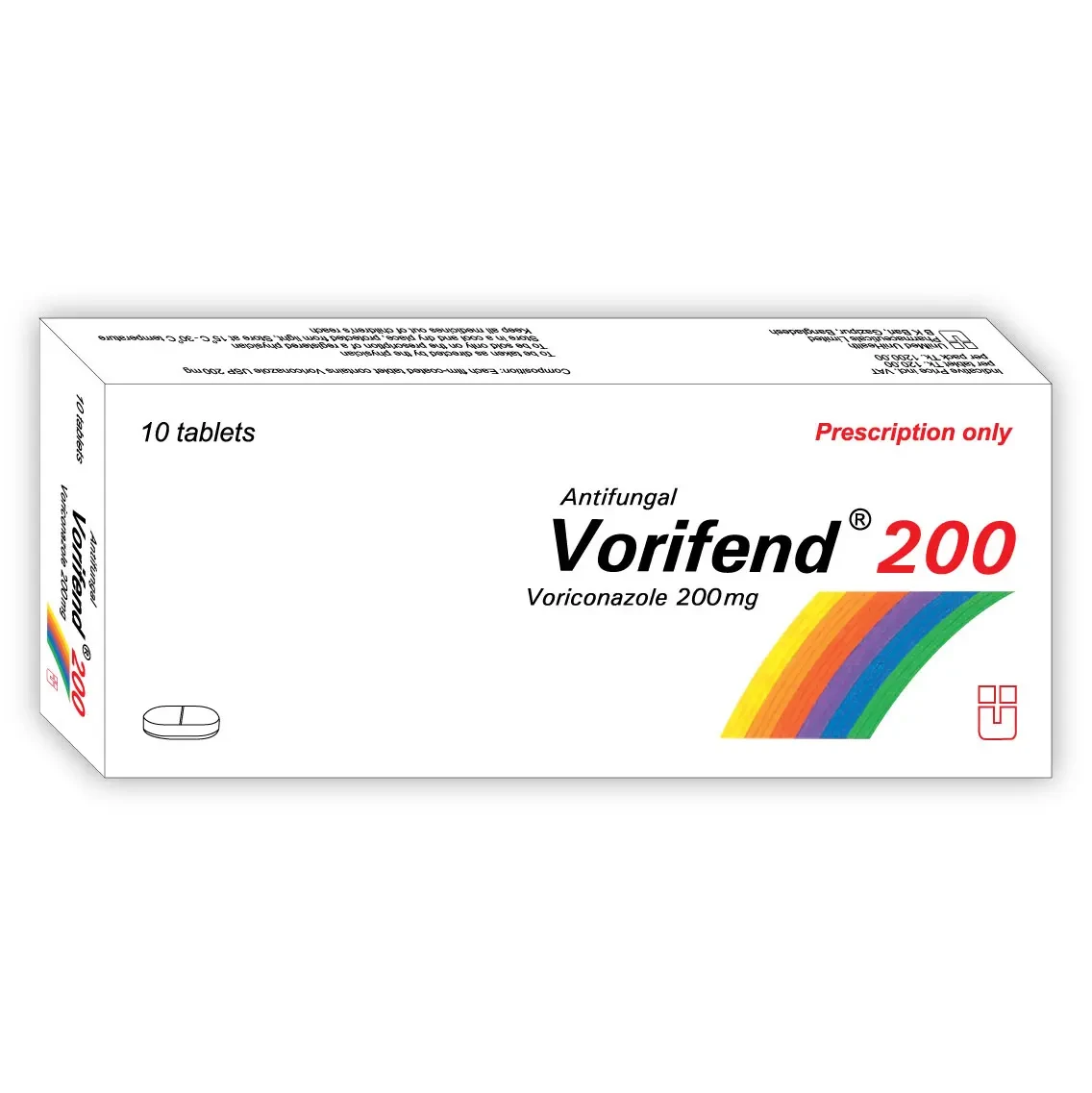 Pack Image: Vorifend 200 mg Tablet (1 x 10)
