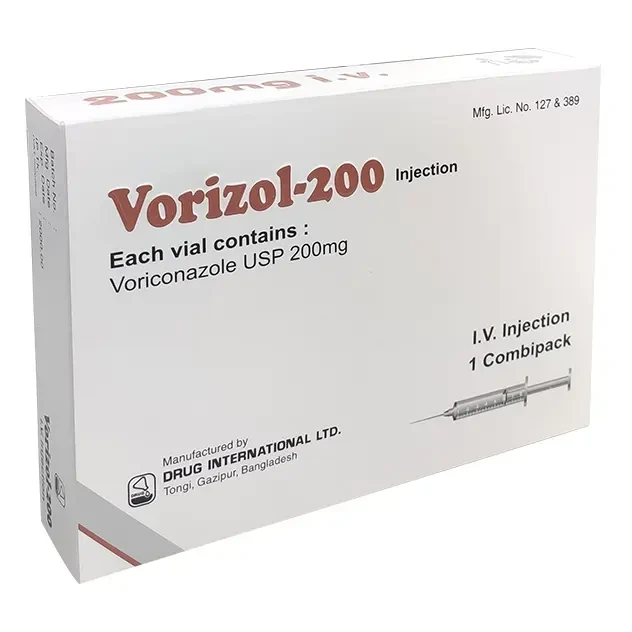 Pack Image: Vorizol 200 mg Injection (200 mg vial)