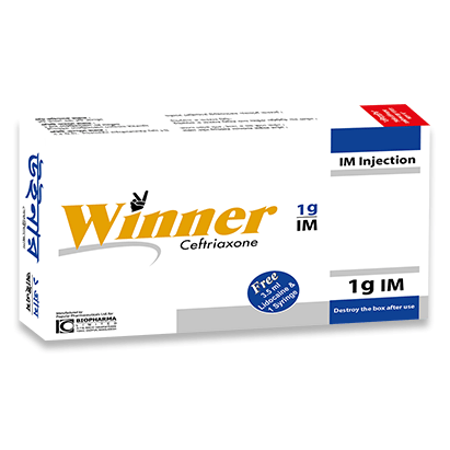 Pack Image: Winner 1 gm Injection (1 gm vial)