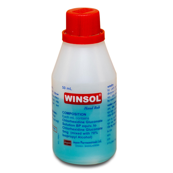 Pack Image: Winsol 0.5% 70% Hand Rub (50 ml bottle)