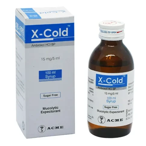 Pack Image: X-Cold 15 mg Syrup (100 ml bottle)