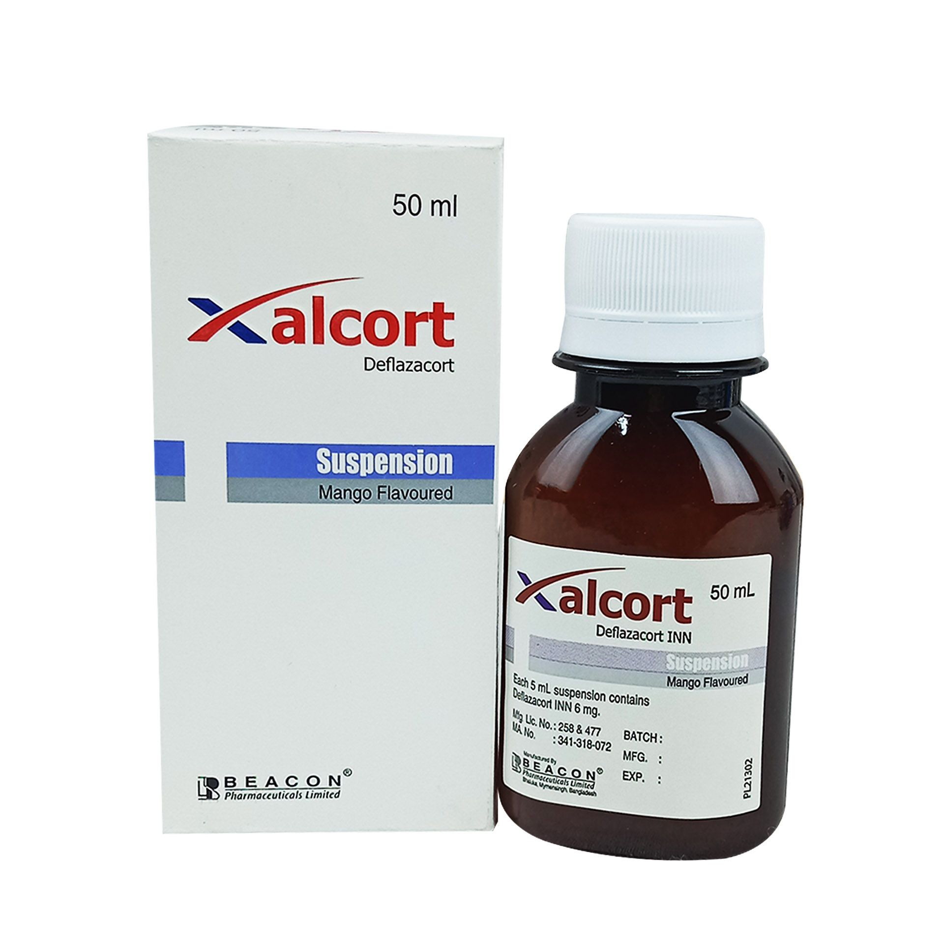 Pack Image: Xalcort 6 mg Suspension (60 ml bottle)