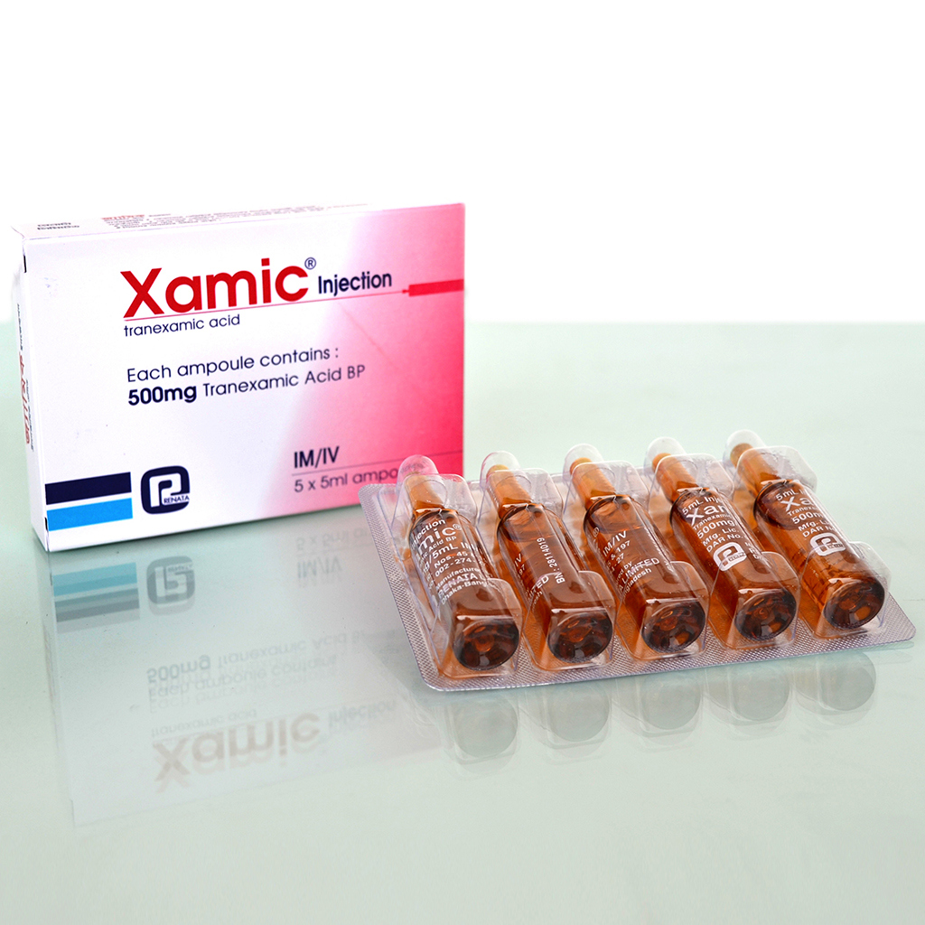 Pack Image: Xamic 500 mg Injection (5 ml ampoule)
