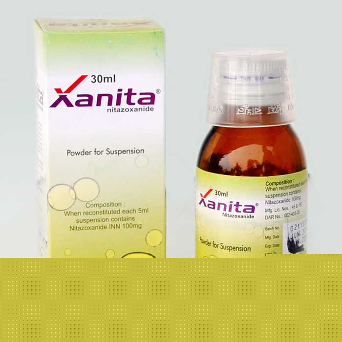 Pack Image: Xanita 100 mg Suspension (30 ml bottle)