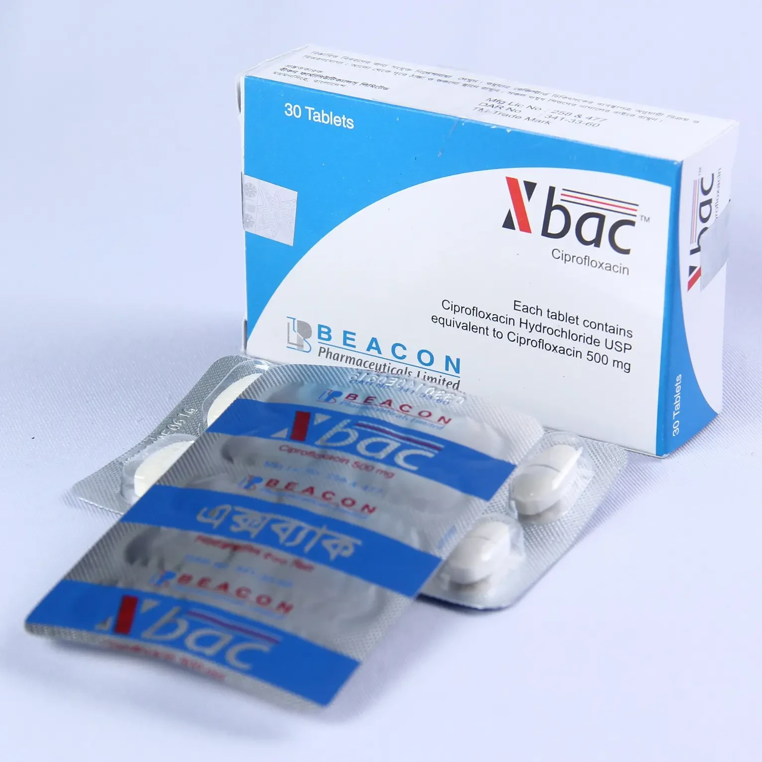 Pack Image: Xbac 500 mg Tablet (3 x 10)