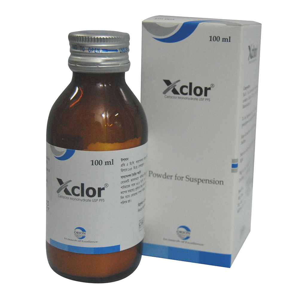 Pack Image: Xclor 125 mg Suspension (100 ml bottle)