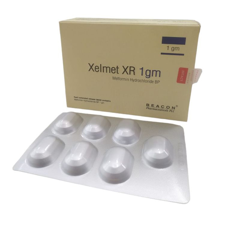 Pack Image: Xelmet XR 1000 mg Tablet (4 x 7)
