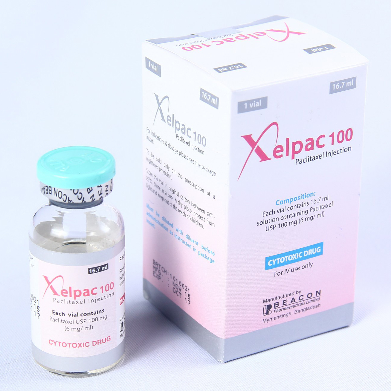 Pack Image: Xelpac Premium 6 mg Injection (100 mg vial)
