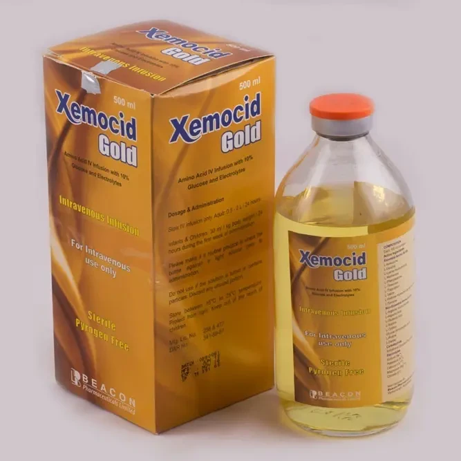Pack Image: Xemocid Gold 7% 10% Injection (500 ml bottle)
