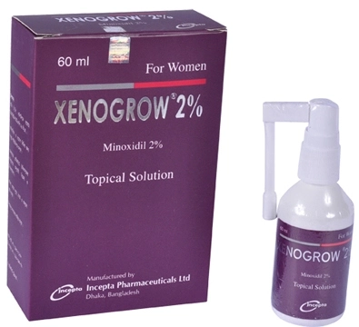 Pack Image: Xenogrow 2% Scalp Solution (60 ml bottle)